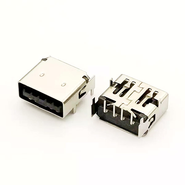 USB 2.0直邊;板上DIP;舌片居下